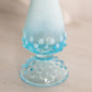 Vintage Fenton Small Blue Opalescent Glass Hobnail Swung Vase