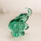 Vintage Fenton Small Green Glass Elephant Figurine