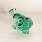 Vintage Fenton Small Green Glass Elephant Figurine
