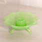 Vintage Fenton Small Green Jadeite Glass Floral Candleholder