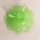 Vintage Fenton Small Green Jadeite Glass Floral Candleholder
