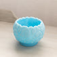 Vintage Fenton Small Matte Blue Glass Water Lily Bowl