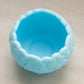 Vintage Fenton Small Matte Blue Glass Water Lily Bowl