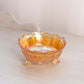 Vintage Fenton Small Orange Iridescent Carnival Glass Butterfly Bowl