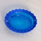 Vintage Fenton Small Oval Federal Blue Glass Ashtray Dish