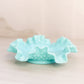 Vintage Fenton Small Turquoise Milk Glass Hobnail Dish with Ruffle Edge