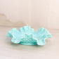 Vintage Fenton Small Turquoise Milk Glass Hobnail Dish with Ruffle Edge