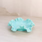 Vintage Fenton Small Turquoise Milk Glass Hobnail Dish with Ruffle Edge