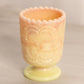 Vintage Fenton Small Yellow Pink Burmese Glass Toothpick Holder