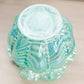 Vintage Fenton Teal Iridescent Opalescent Glass Vase with Ruffle Edge