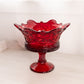 Vintage Fostoria Large Red Amberina Glass Crown Compote (Glows)