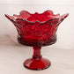 Vintage Fostoria Large Red Amberina Glass Crown Compote (Glows)