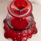 Vintage Fostoria Large Red Amberina Glass Crown Compote (Glows)