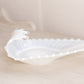 Vintage Fostoria Medium White Opalescent Glass Curved Heirloom Dish