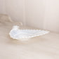 Vintage Fostoria Medium White Opalescent Glass Curved Heirloom Dish