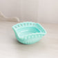 Vintage Fostoria Randolph Aqua Milk Glass Square Bowl with Lattice Edge