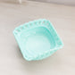 Vintage Fostoria Randolph Aqua Milk Glass Square Bowl with Lattice Edge