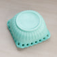 Vintage Fostoria Randolph Aqua Milk Glass Square Bowl with Lattice Edge