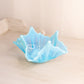 Vintage Fostoria Square Blue Opalescent Glass Heirloom Crinkle Bowl