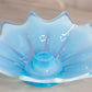 Vintage Fostorial Medium Blue Opalescent Glass Heirloom Candleholder