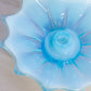 Vintage Fostorial Medium Blue Opalescent Glass Heirloom Candleholder