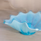 Vintage Fostorial Medium Blue Opalescent Glass Heirloom Candleholder