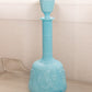 Vintage French Light Blue Milk Glass Decanter with 5 Glasses Set