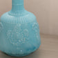 Vintage French Light Blue Milk Glass Decanter with 5 Glasses Set
