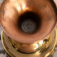 Vintage Gold Copper Silver Tone Metal Bird Finial Handled Lidded Dish