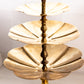 Gold Tone Brass 3-Tiered Serving Tray with Fancy Handle