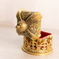 Vintage Gold Tone Hinge Lid Crown Trinket Music Box
