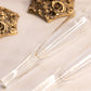 Vintage Gold Tone Metal Floral Bud Vase with Clear Glass Insert