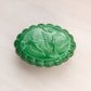 Vintage Green Slag Glass Lidded Dish with Bird Designs