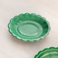 Vintage Green Slag Glass Lidded Dish with Bird Designs