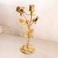 Vintage Hampton Brass Tall Brass Gold Tone Floral Candleholder