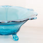 Vintage Heavy Blue Glass 3-Toed Bowl