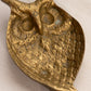 Vintage Heavy Small Gold Tone Brass Owl Dish