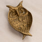 Vintage Heavy Small Gold Tone Brass Owl Dish