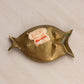 Vintage Heavy Small Gold Tone Brass Owl Dish
