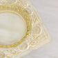 Vintage Heisey Square Sahara Yellow Glass Plate with Ornate Designs