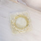 Vintage Heisey Square Sahara Yellow Glass Plate with Ornate Designs