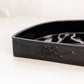 Vintage Imperial Glass Fan Shaped Black Glass Lidded Dish