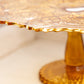 Vintage Imperial Glass Large Amber Cake Stand with Fancy Designs