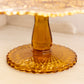 Vintage Imperial Glass Large Amber Cake Stand with Fancy Designs