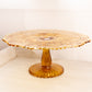 Vintage Imperial Glass Large Amber Cake Stand with Fancy Designs