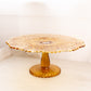 Vintage Imperial Glass Large Amber Cake Stand with Fancy Designs