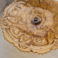 Vintage Imperial Glass Large Amber Cake Stand with Fancy Designs