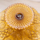 Vintage Imperial Glass Large Amber Cake Stand with Fancy Designs