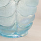 Vintage LE Smith Glass Light Blue Iridescent Leaf Vase