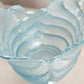 Vintage LE Smith Glass Light Blue Iridescent Leaf Vase